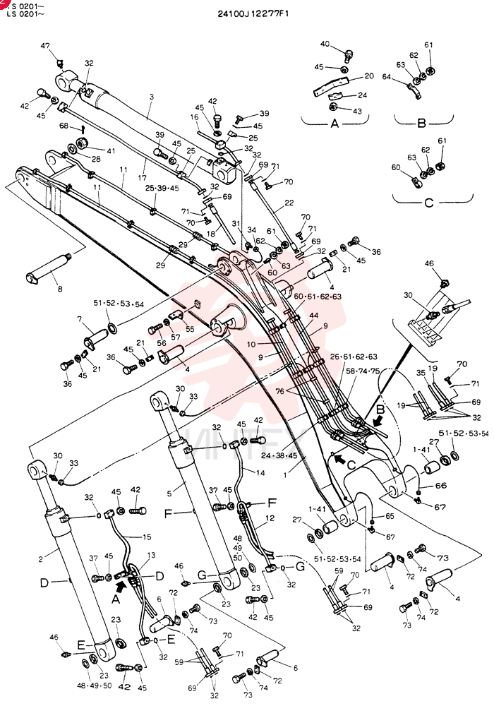BOOM ASSY, 6.42M, 21 FT, 1 INCH (FOR INDONESIA)
