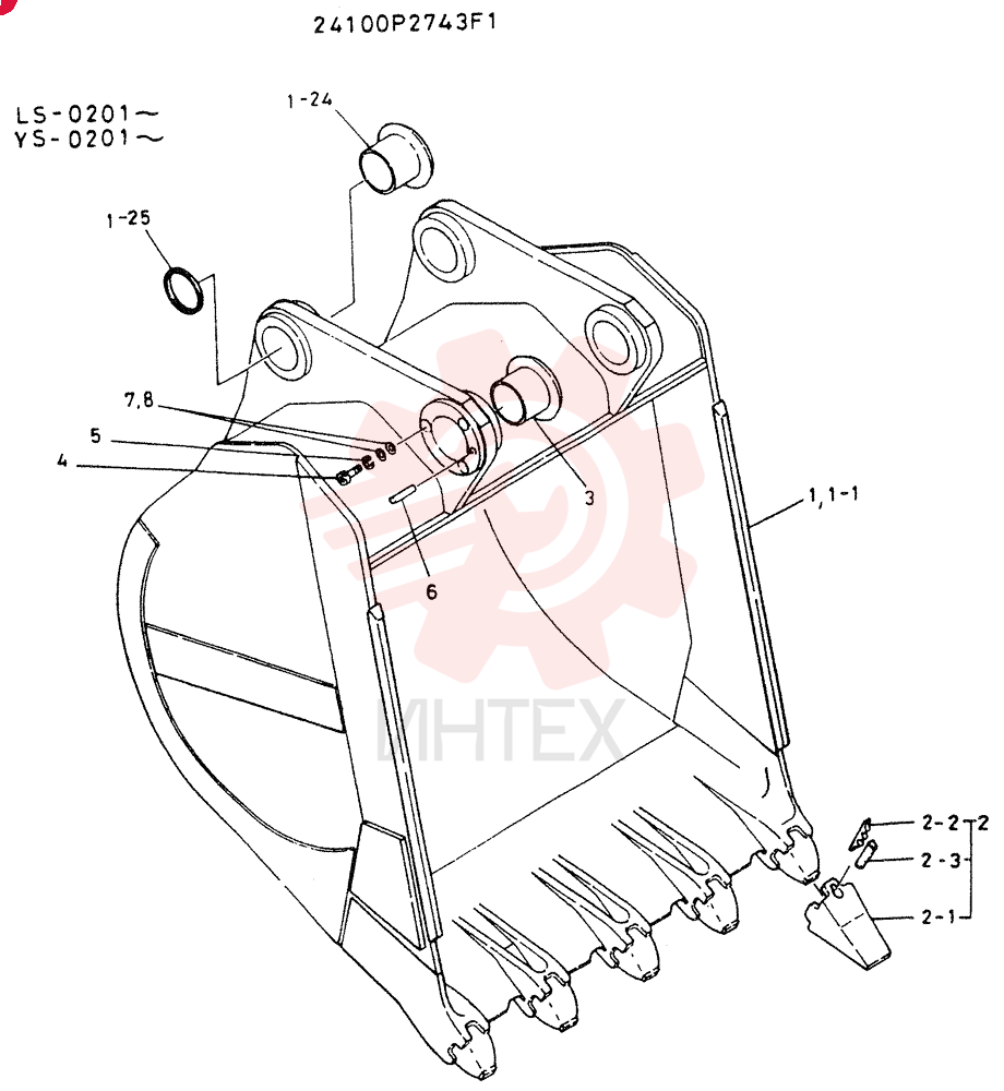H.D.-BUCKET ASSY,1.6M³ (2.09 CU.YD)