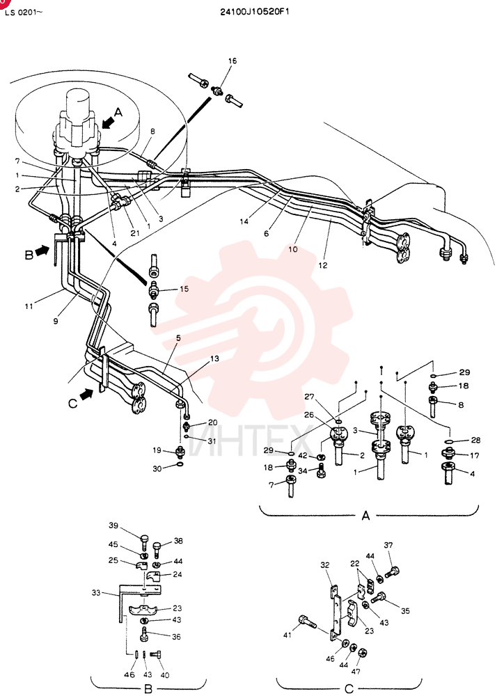 HYDR LINES,LOW 24100J10520F1