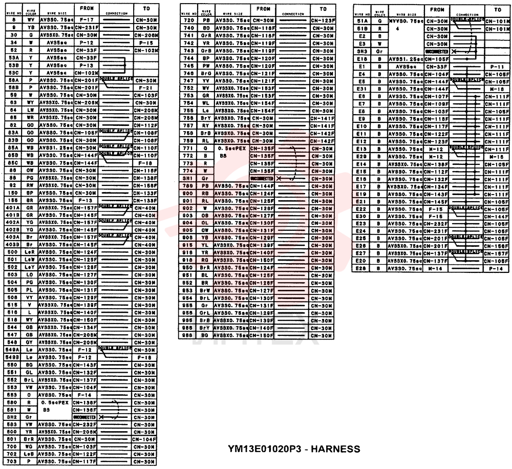 HARNESS ASSY, UPPER FRAME (STD) YM13E00004F1 (7)
