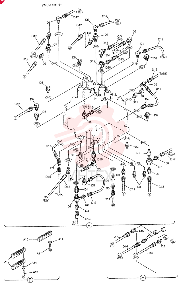 CONTROL LINES, REMOTE YM68H00002F1 (13)