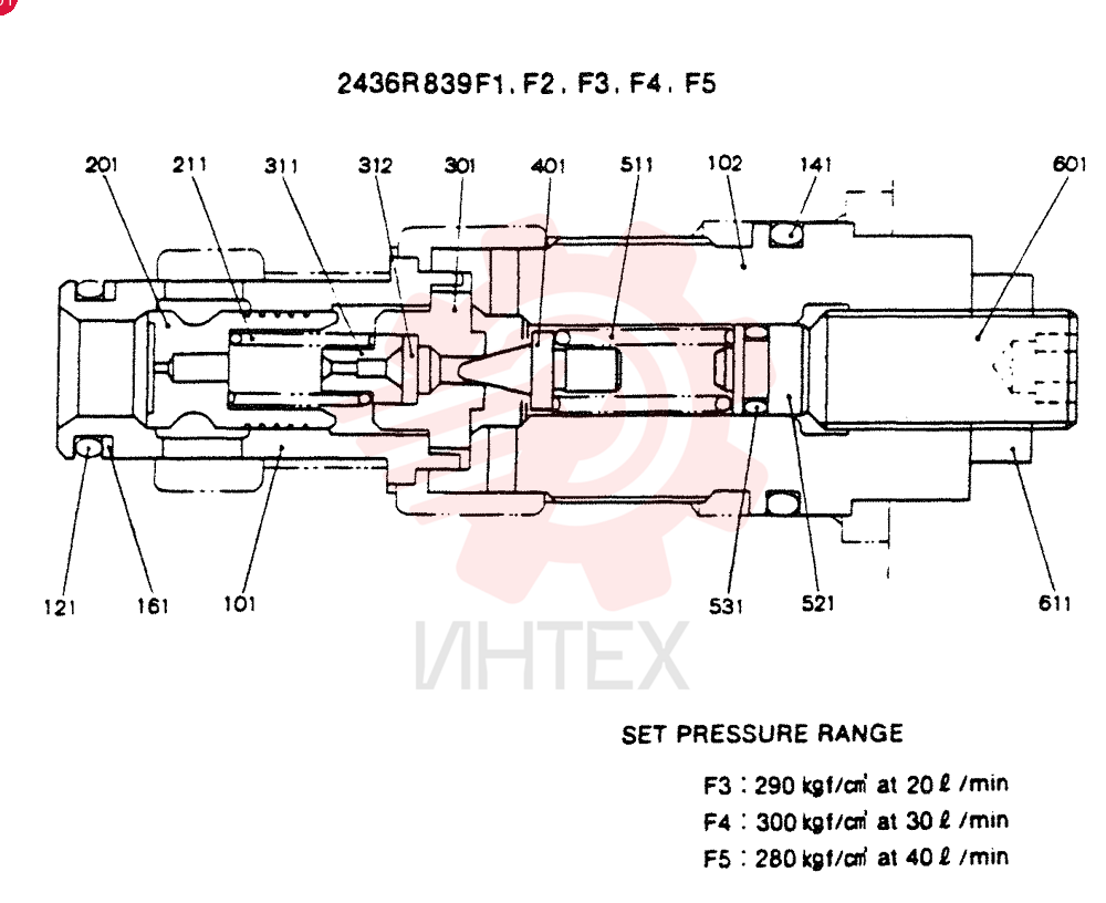 VALVE ASSY, MAIN RELIEF 2436R839F1