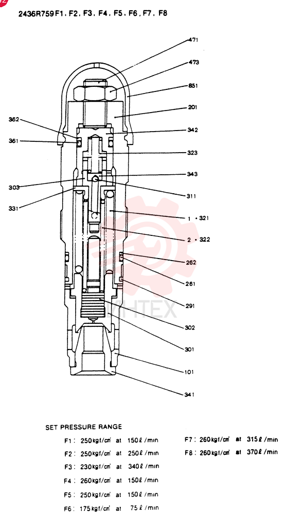 VALVE PRESSURE RELIE 2436R759F1