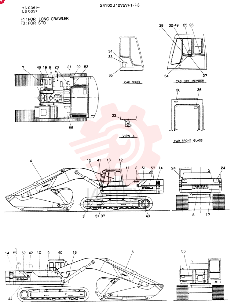 LABEL,NAME-PLATE (FOR LONG CRAWLER) 24100J12757F1