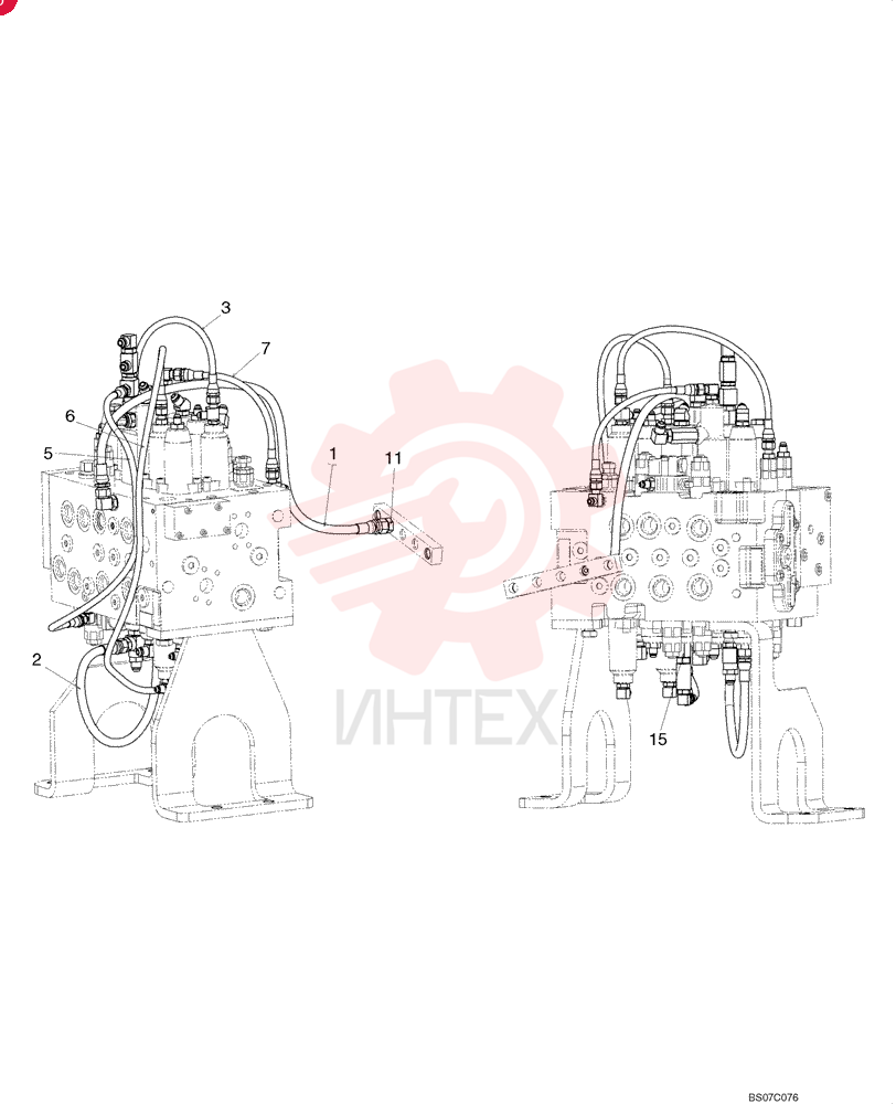 FLEXIBLE HOSE,9.60mm ID x 900mm L 2420R537D090 (1)