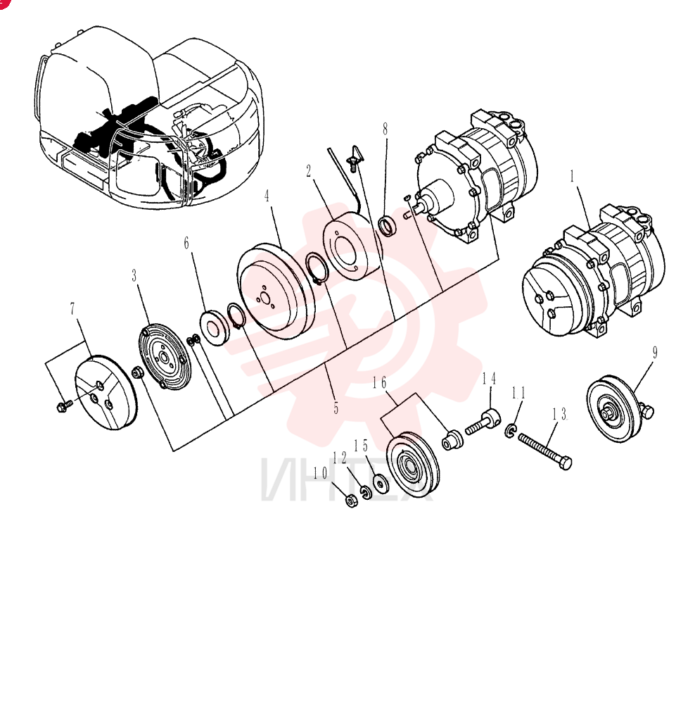 COMPRESSOR,W/ Pulley YX91V00001F1 (2)