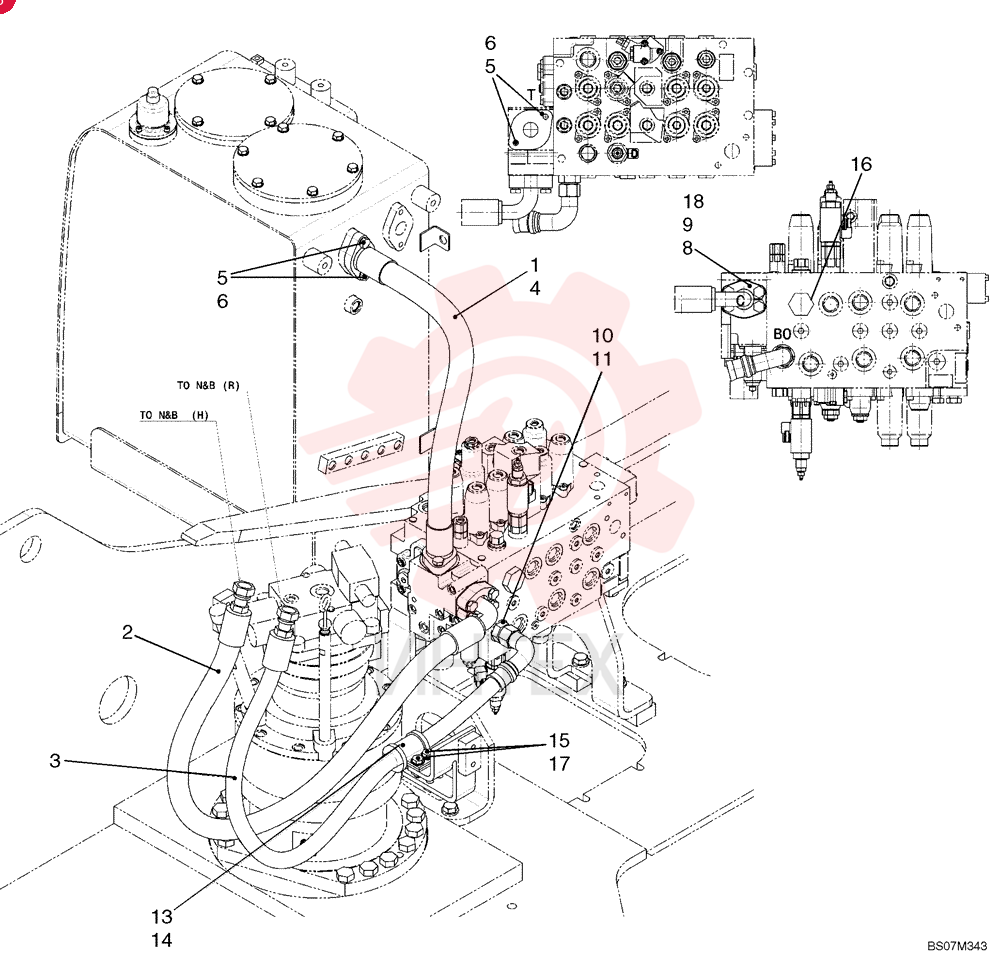HYDRAULIC HOSE YB03H01129D1 (2)