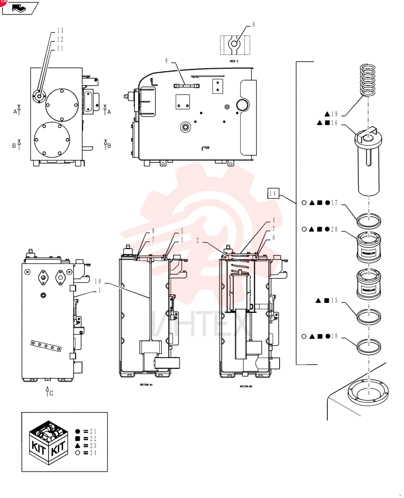 RESERVOIR, HYDRAULIC YM33H00026F1