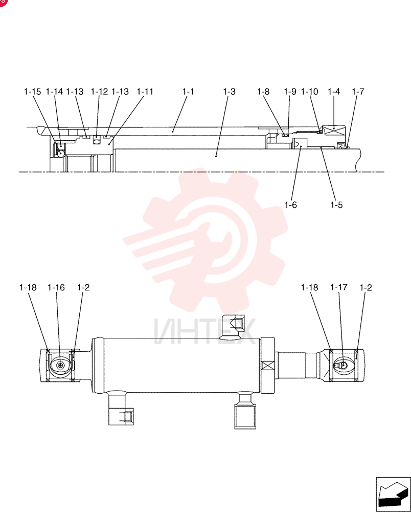 Cylinder Instal (Dozer) PU51B00026F1 (2)