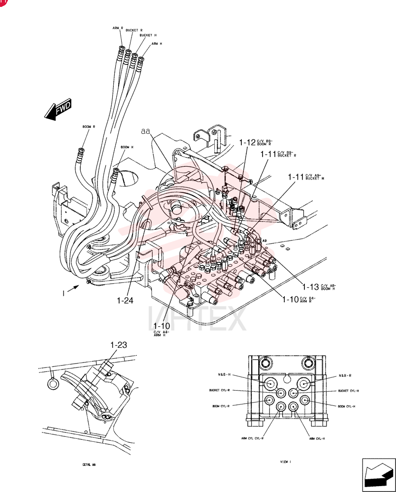 Hyd. Lines, Return (Nibbler & Breaker) PU32H00021F1 (2)