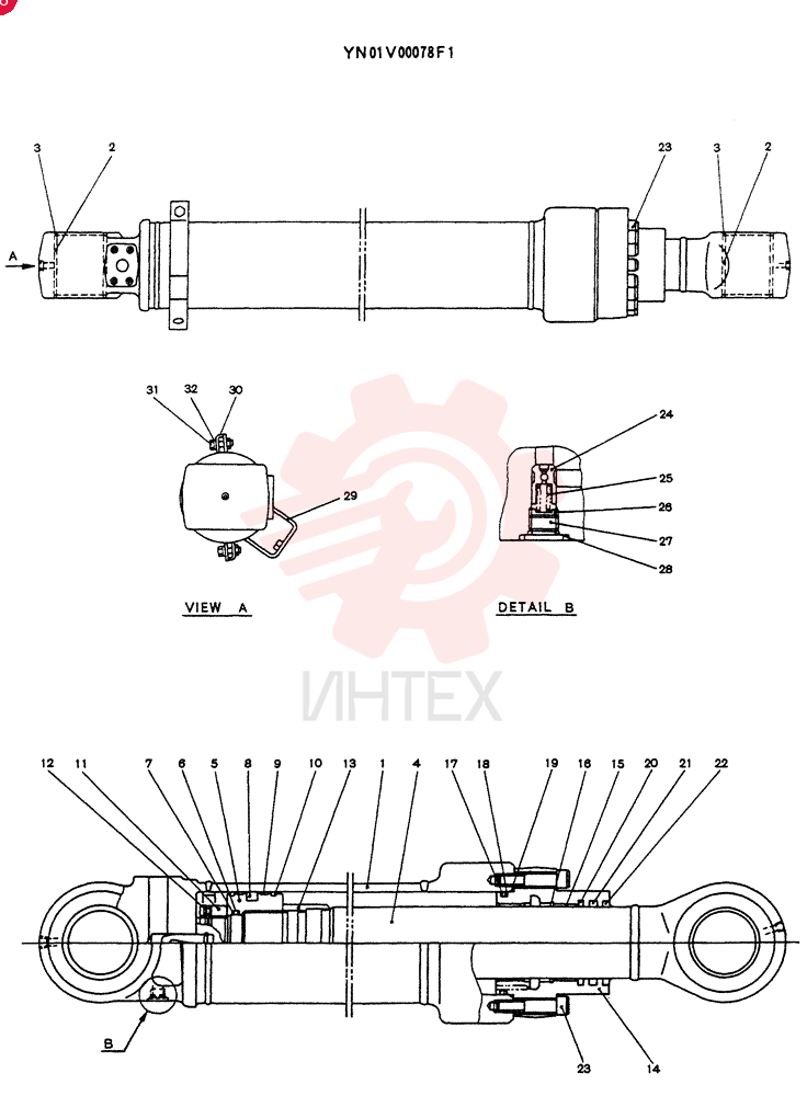 CYLINDER ASSY,ARM YN01V00078F1