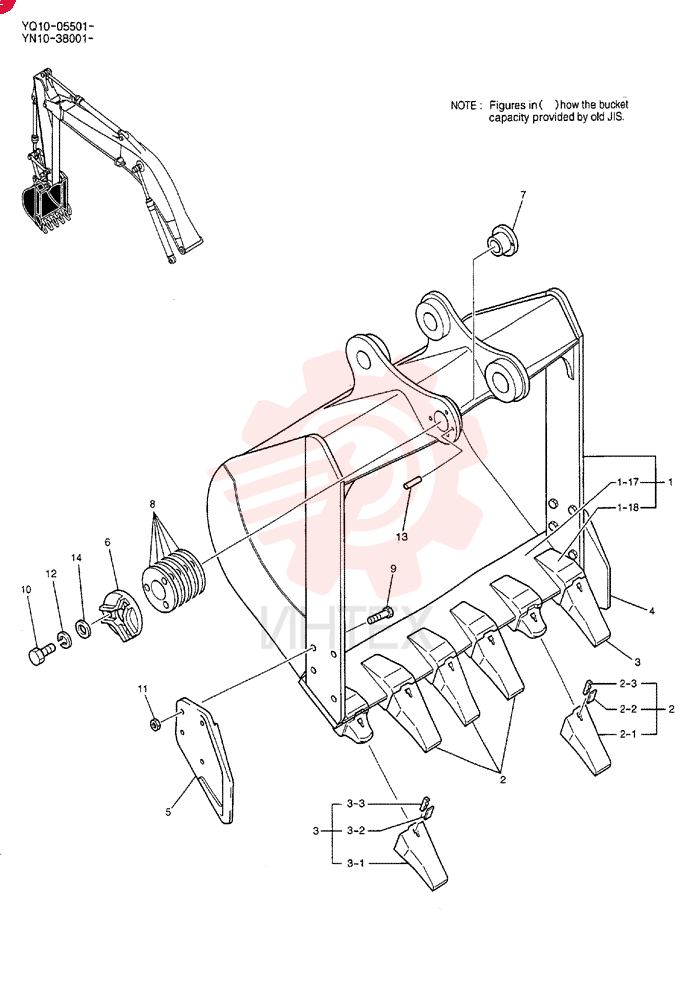BUCKET ASSY, 0.7M³ YN61B00193F1