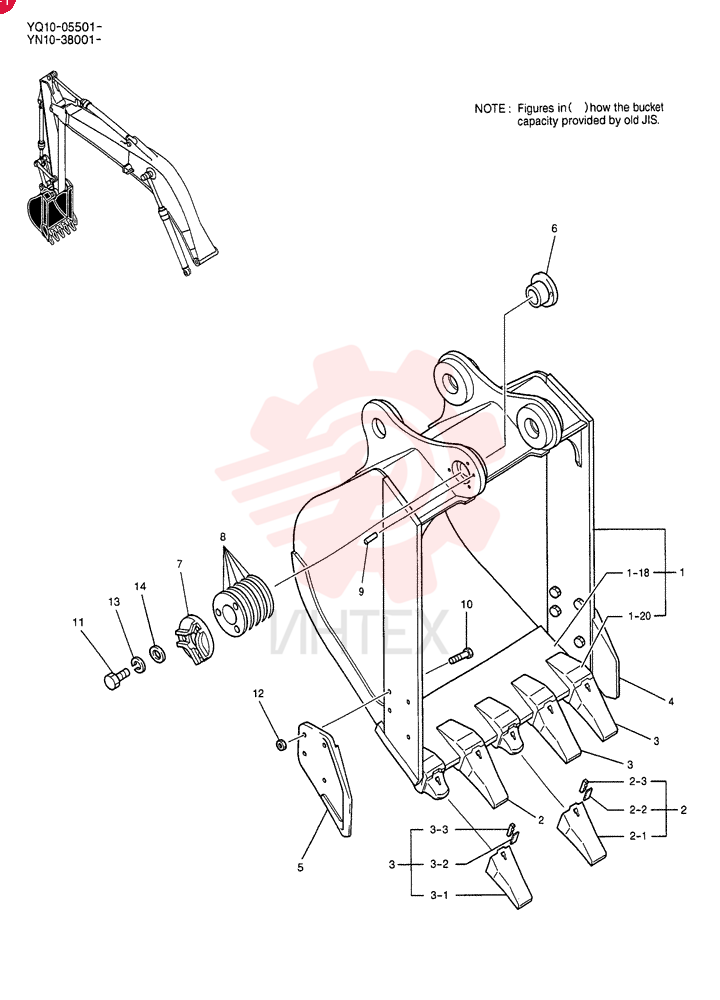 BUCKET ASSY, 0.7M³ YN61B00160F1