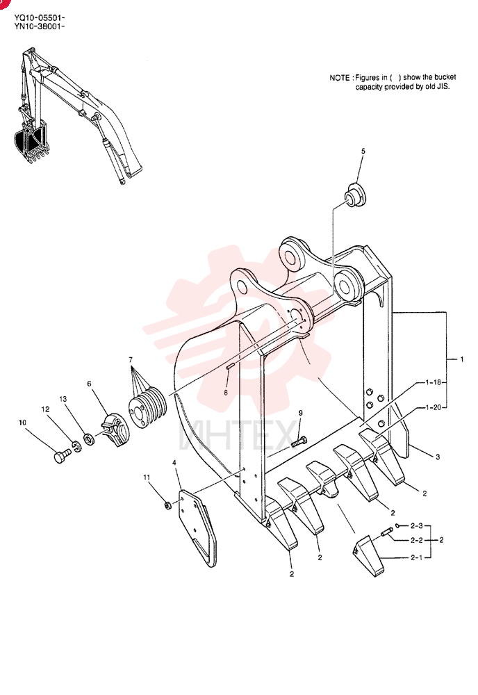 BUCKET ASSY, 0.8M³ YN61B00178F1