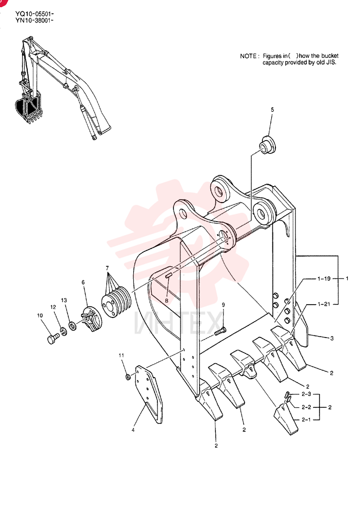 BUCKET ASSY, 0.8M³ YN61B00164F1