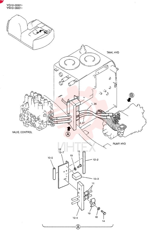 HYD LINES, PUMP, Serial Range: YQ10-05501-YQ10-05678 YN30H00018F1 (1)