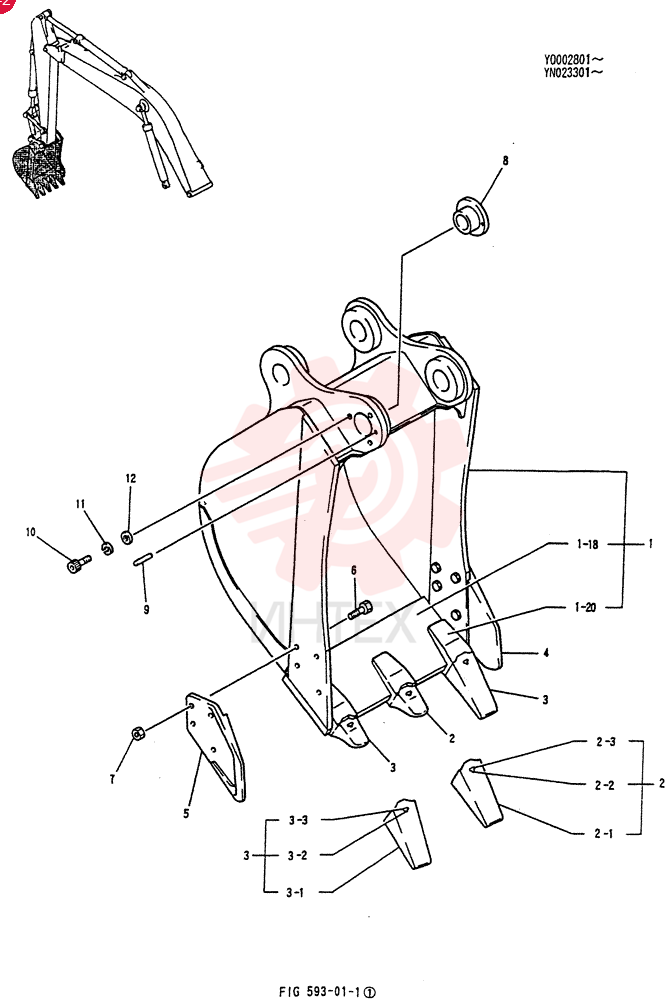 BUCKET ASSY., 0.51M3