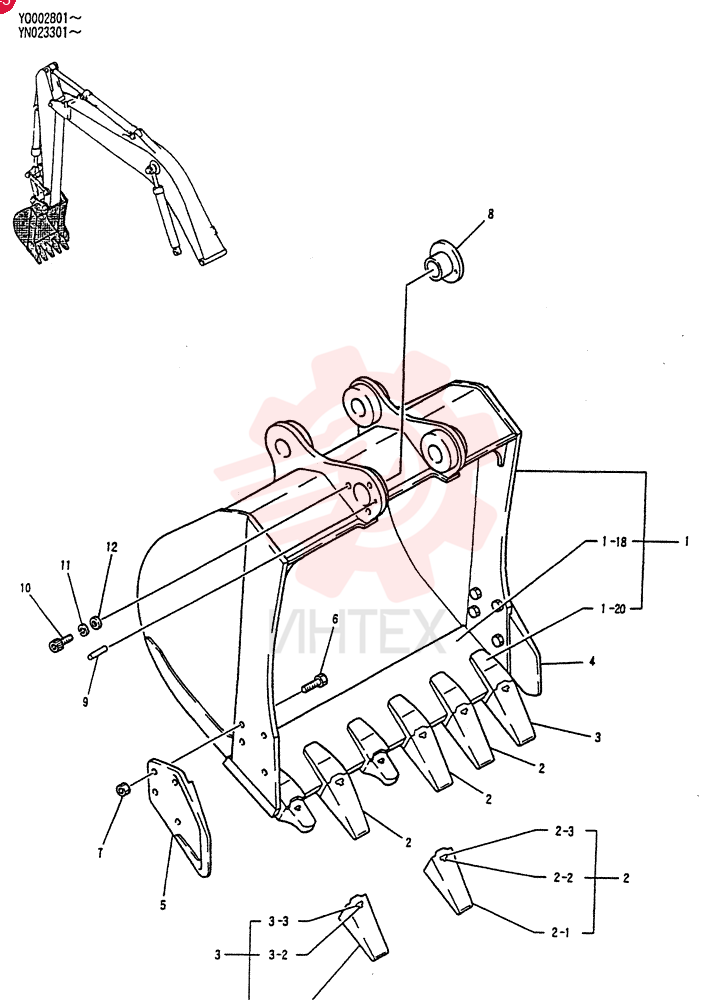 BUCKET ASSY, 1.0M3 YN61B00044F1