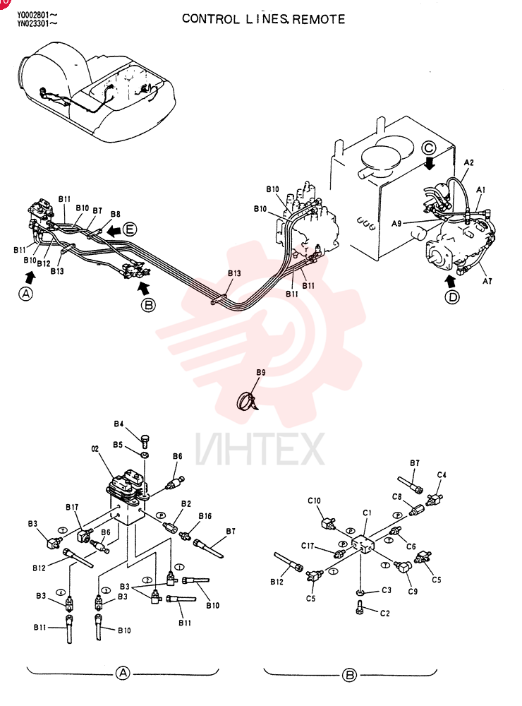 CONTROL LINES, REMOTE CONTROL LINES. PUMP YN06H00012F1 (2)
