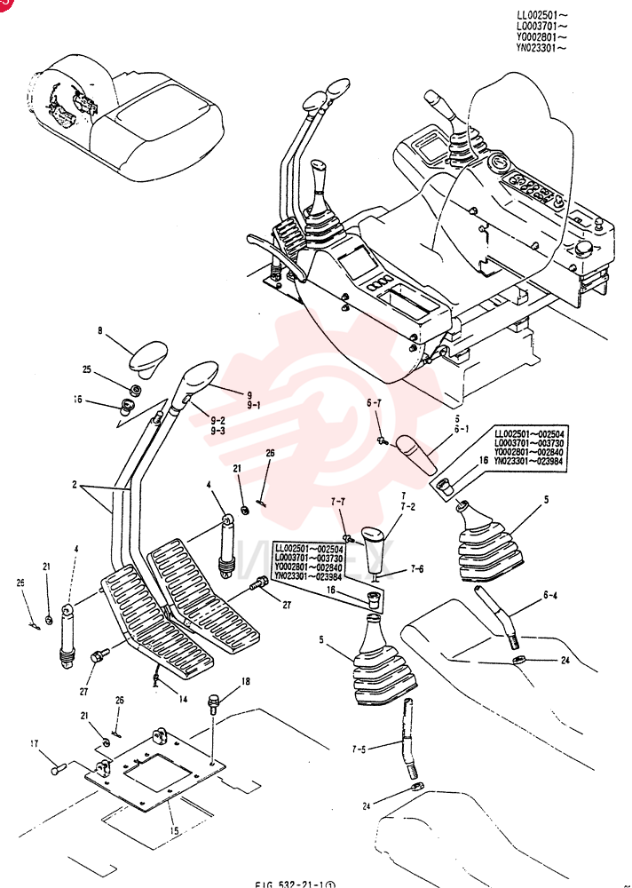 CONTROLS, OPERATORS, Serial Range: YQ002801-YQ002840 LQ03M00002F1 (2)
