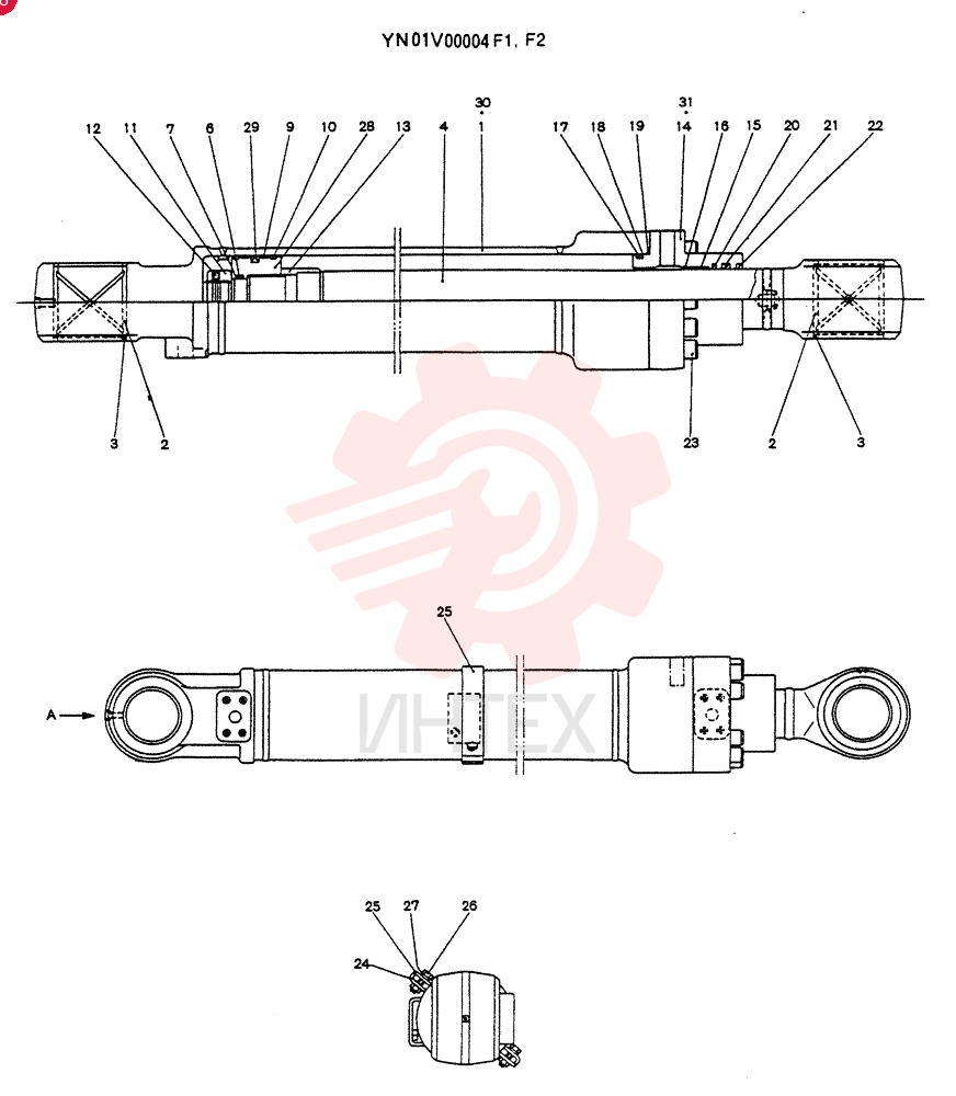 Схема (SK200) - ACERA SUPER VERSION EXCAVATOR BTW YN23624 - YN25868 (1/97-12/06) YN01V00004F1