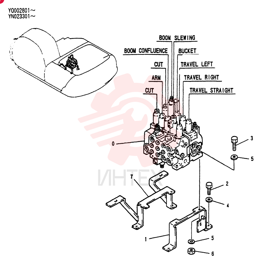 Схема (SK200) - ACERA SUPER VERSION EXCAVATOR BTW YN23624 - YN25868 (1/97-12/06) YN30V00021F1 (3)