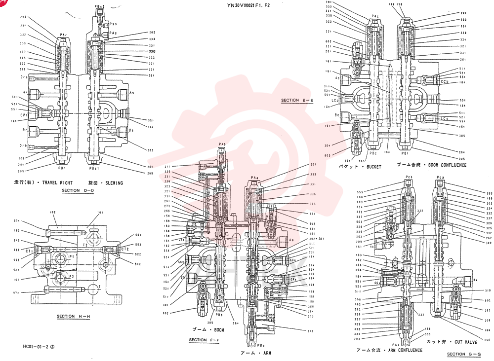 Схема (SK200) - ACERA SUPER VERSION EXCAVATOR BTW YN23624 - YN25868 (1/97-12/06) YN30V00021F1 (1)