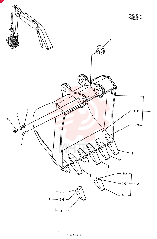 BUCKET ASSY, 1.3M3 YN61B00050F1