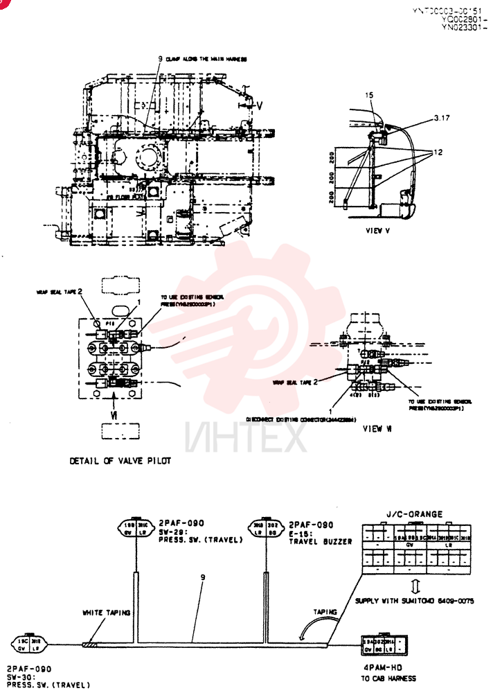 Схема (SK200) - DYNAMIC ACERA EXCAVATOR SUPPLEMENT BTW YN23624 - YN25868 (1/90-12/97) YN53E00002F4 (2)