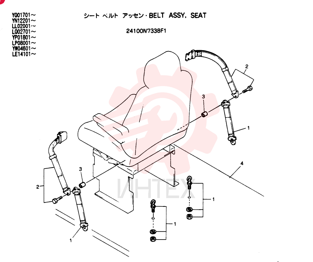 BELT ASSY, SEAT 24100N7338F1