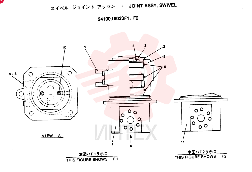 JOINT ASSY, SWIVEL, Remarks: CONSISTS OF THE FOLLOWING PARTS 24100J6023F1, F2