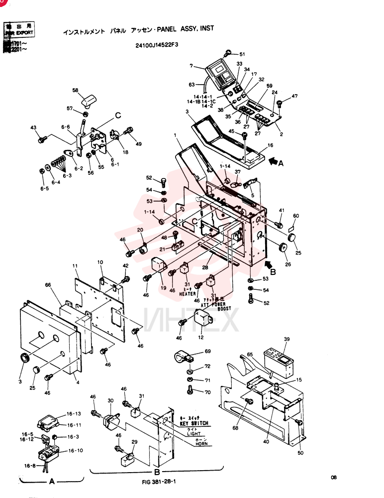 PANEL ASSY, INST 24100J14522F3