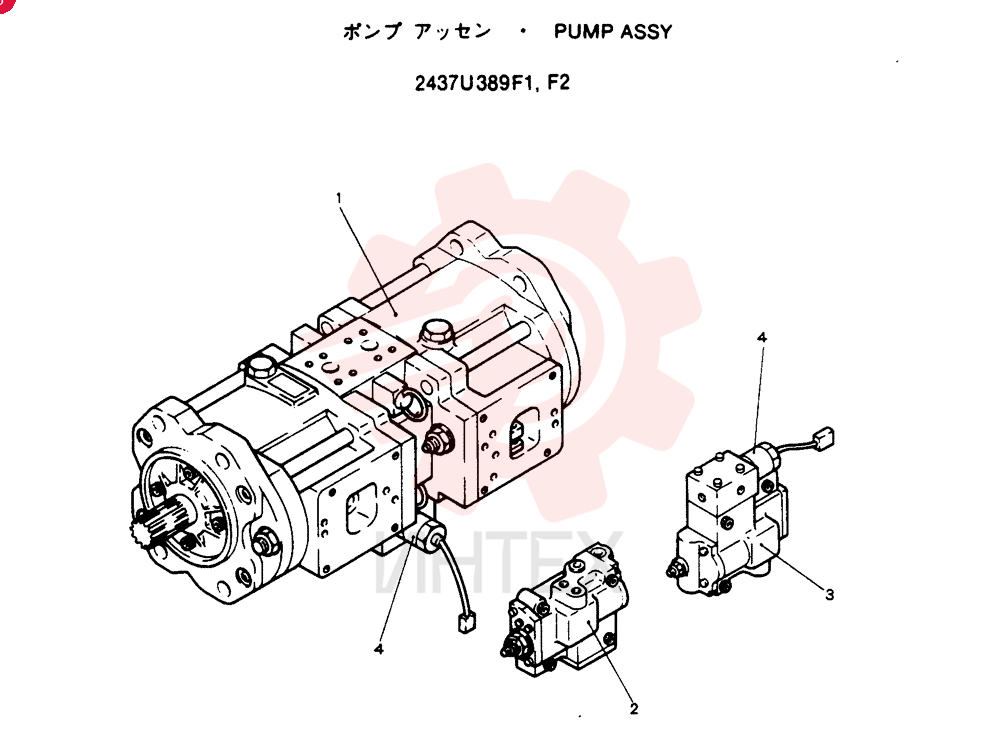 PUMP ASSY, Remarks: CONSISTS OF THE FOLLOWING PARTS 2437U389F1, F2