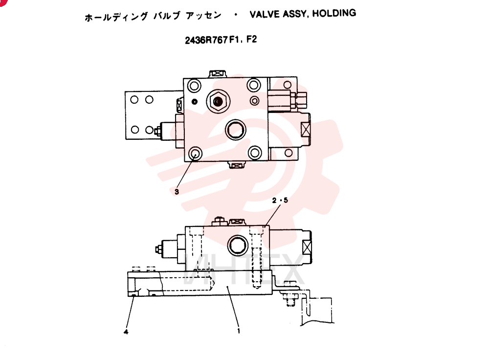 VALVE ASSY, HOLDING, Remarks: CONSISTS OF THE FOLLOWING PARTS 2436R767F1, F2