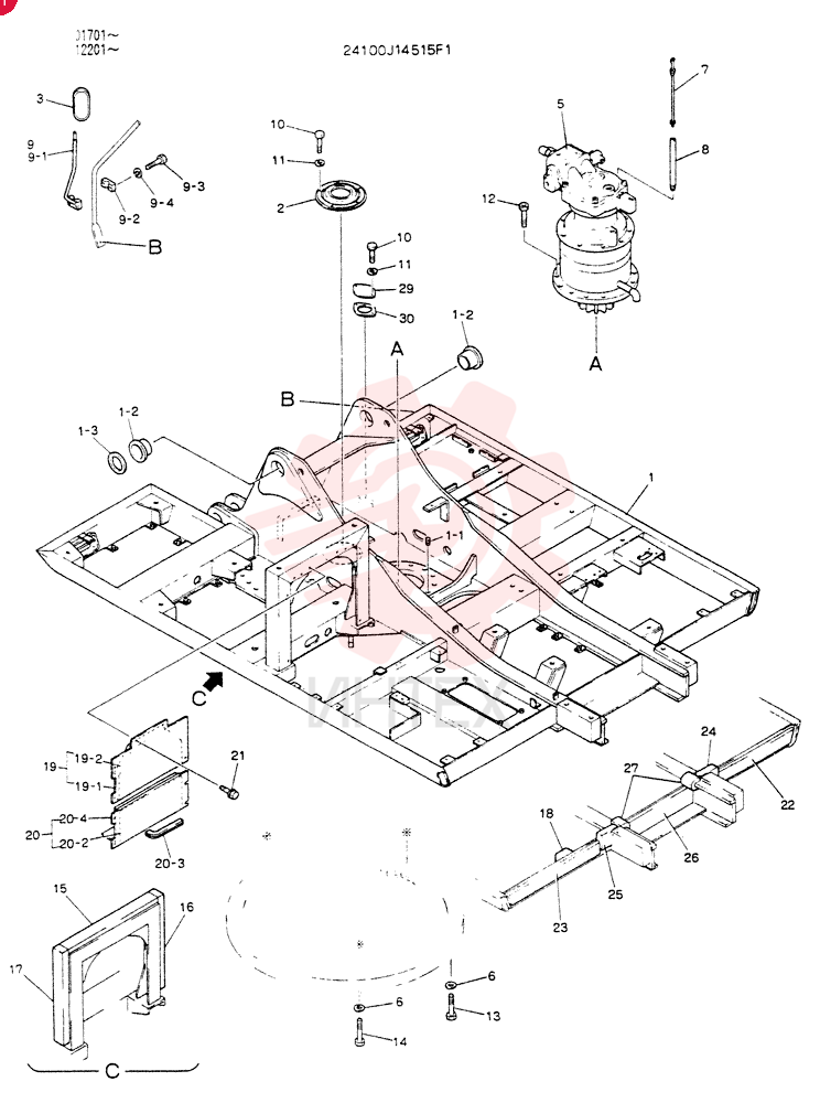 FRAME ASSY,UPP 24100J14515F1