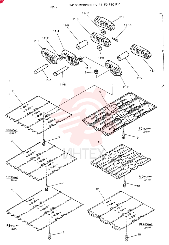 INSTAL,CRAWLER TRACK 24100J12026F6