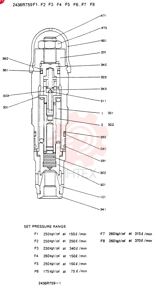 VALVE PRESSURE RELIE 2436R759F1