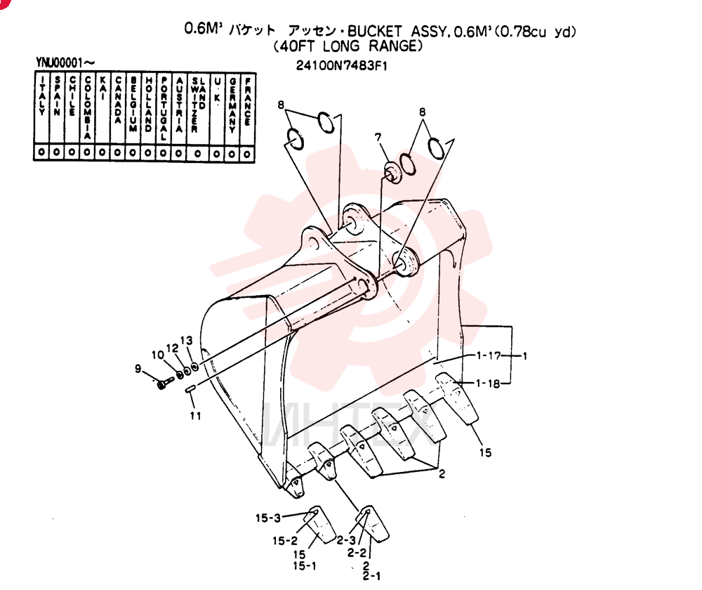 BUCKET ASSY, 0.6M3