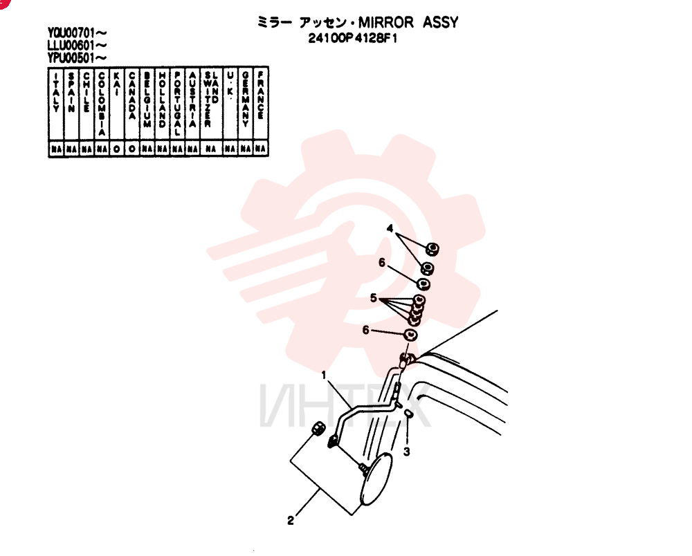 MIRROR ASSY 24100P4128F1