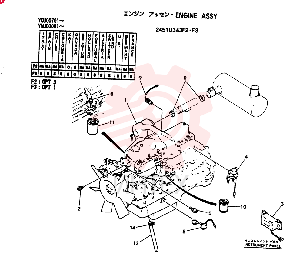 Схема (SK200) - MARK III EXCAVATOR BTW YNU0001 - YNU0200 (1/96-12/99) 2451U343F2