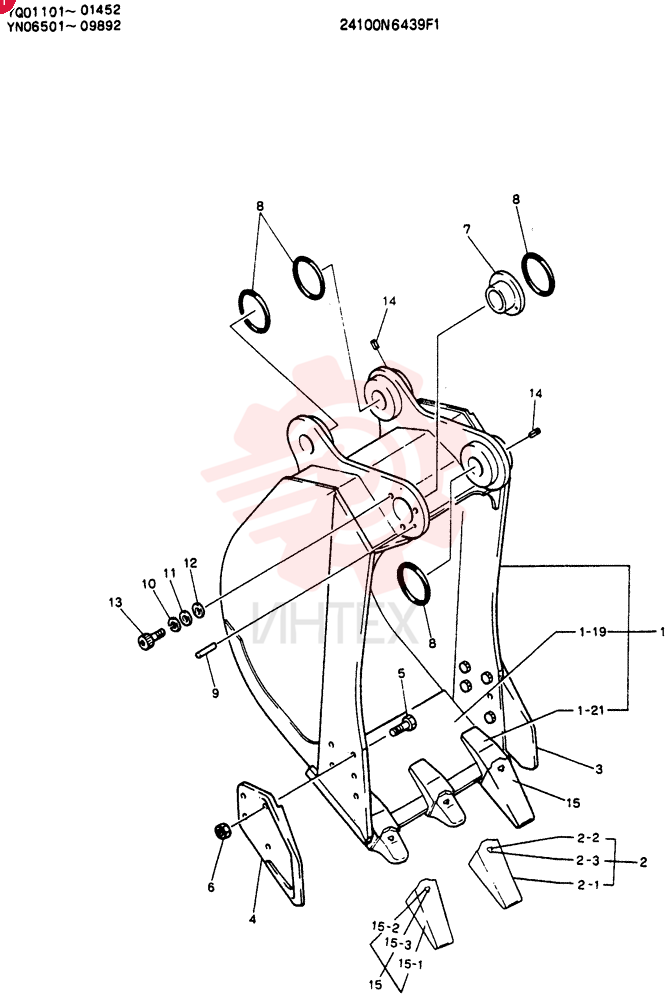 BUCKET ASSY. 0.45 CUBIC METER (0.58 CU. YD)