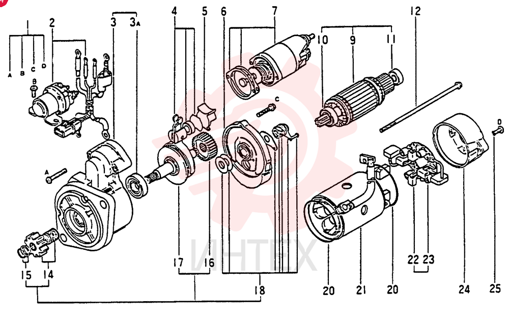 STARTER MOTOR,24V, 5kW VAME087590 (2)