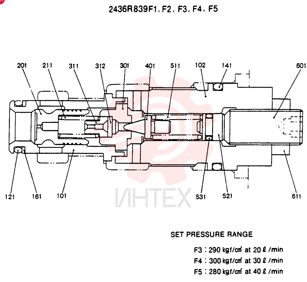VALVE ASSY. MAIN RELIEF 2436R839F1