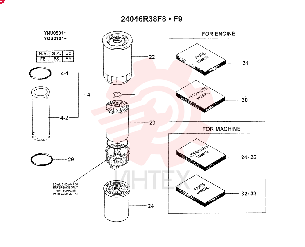 ELEMENT KIT (N.A. & S.A.), QTY-F5: F5