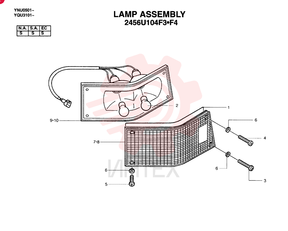 LIGHT,RH, 24V, 25W 2456U104F3