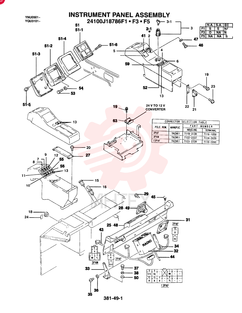 PANEL ASSY, INSTRUMENT (NA & SA) (Without Radio) 24100J18786F1