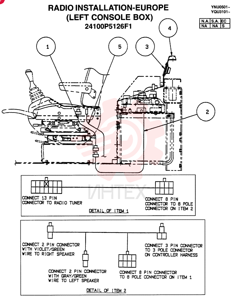 RADIO INSTALL. - EUROPE (LEFT CONSOLE BOX) 24100P5126F1