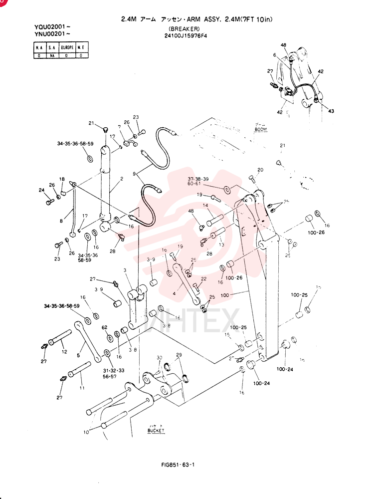 ARM ASSY, 2.4M 24100J15976F4 (2)