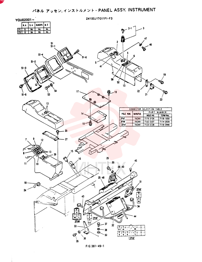 PANEL ASSY, INSTRUMENT (WITH OUT RADIO) 24100J17011F1