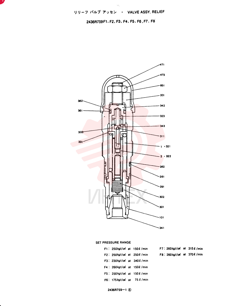 VALVE PRESSURE RELIE 2436R759F1